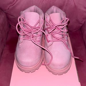 Pink Timberland boots